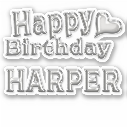 Harper Happy Birthday silver Aufkleber Sticker シール (正面)