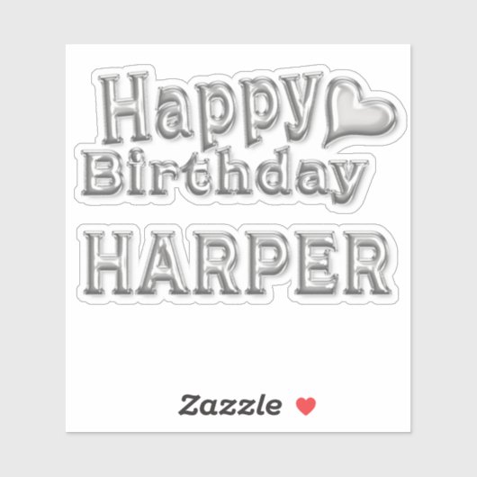Harper Happy Birthday silver Aufkleber Sticker シール (シート)