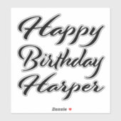 Harper Name Vorname black Sticker Geburtstag シール (シート)