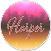 Harper Vorname Name golden pink Aufkleber Sticker シール (正面)