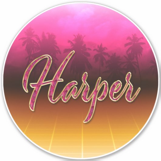 Harper Vorname Name golden pink Aufkleber Sticker シール (正面)