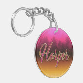 Harper Vorname Name golden pink Schlüsselanhänger キーホルダー (正面左)