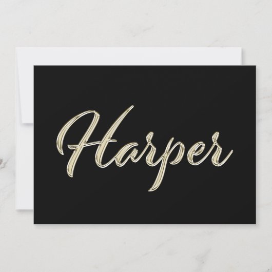 Harper white gold Handwriting Karte カード (正面)