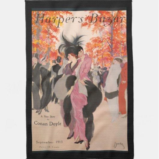Harper's Bazaar fall fashion 1913 art deco キッチンタオル