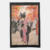 Harper's Bazaar fall fashion 1913 art deco キッチンタオル (縦)