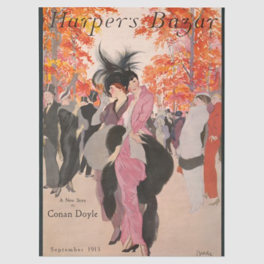 Harper's Bazaar fall fashion 1913 art deco 薄葉紙 (正面)