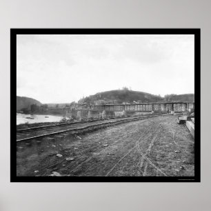 Harpers Ferry, WV 1862での鉄道橋 ポスター