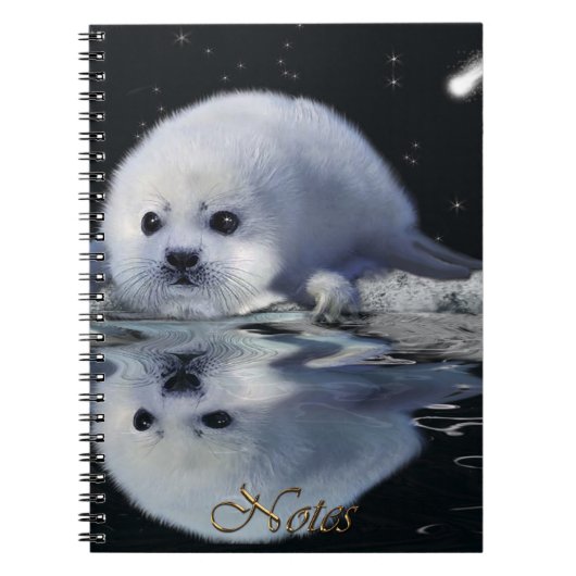 Harpseal, Aurora & Ice Floe Wildlife Notebook ノートブック (正面)