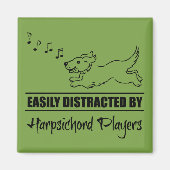 Harpsichordプレーヤーに気さくされやすい可愛い犬 マグネット (正面)