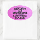 Harpsichord裕福で成功したオーバルステッカー 楕円形シール (バッグ)