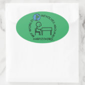 Harpsichord – 世界リボルブオーバルのまわりにステッカー 楕円形シール (バッグ)