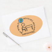 Harpsichord – 世界リボルブオーバルのまわりにステッカー 楕円形シール (封筒)