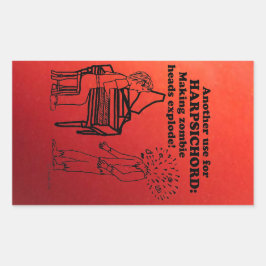 Harpsichord Zombie Explode Rectangular Sticker 長方形シール