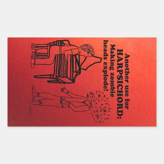 Harpsichord Zombie Explode Rectangular Sticker 長方形シール (正面)