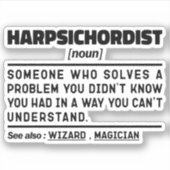 Harpsichordist名詞定義ミュージシャンミニマリスト シール (正面)