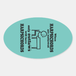 Harpsichords Outlaved Ovalステッカー 楕円形シール