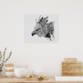 Harpy Eagle Drawing ポスター (キッチン)