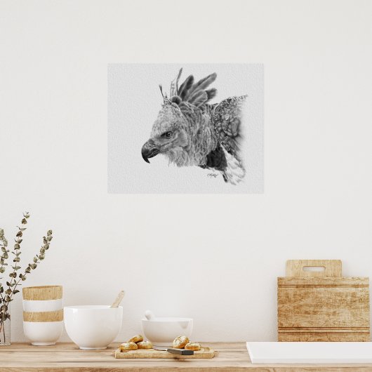 Harpy Eagle Drawing ポスター (キッチン)