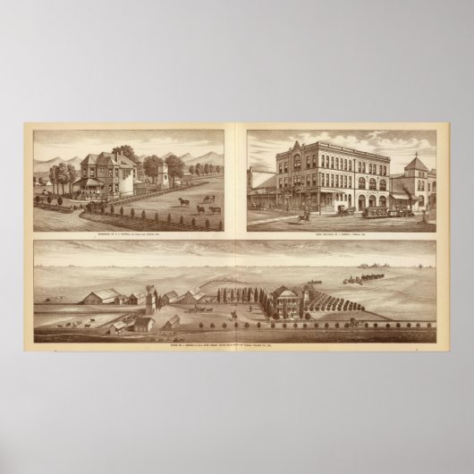 Harrell牧場，銀行，ヴィサリア，カル ポスター (正面)