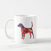Harrier Dogジオメトカラフルリパターンシルエット コーヒーマグカップ (左)