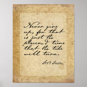 Harriet Beecher Stowe Quote On Vintage Paper ポスター