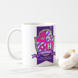 Harriet letter H crest pink unicornの意味 コーヒーマグカップ