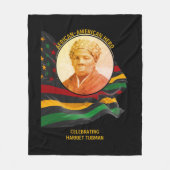 HARRIET TUBMAN AFRICAN AMERICAN HERO BLACK HISTORY フリースブランケット (正面)