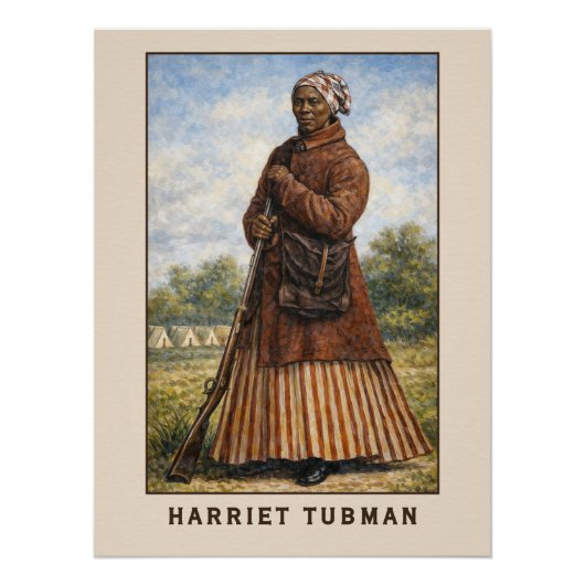 Harriet Tubman Color Portrait Art ポスター (正面)