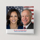 HarrisとWalz 2024年の写真は戻らない 缶バッジ (正面)