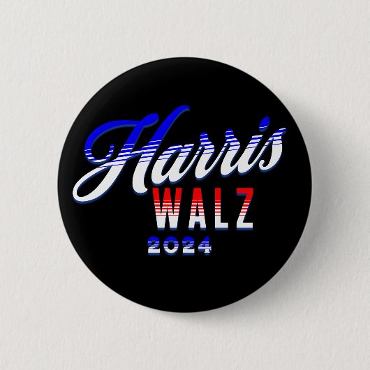 HarrisとWalz Democratal POTUS 2024 缶バッジ (正面)