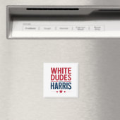 Harrisのために白人男性 Election Kamala Harris 2024 マグネット (インサイチュ (食洗機))