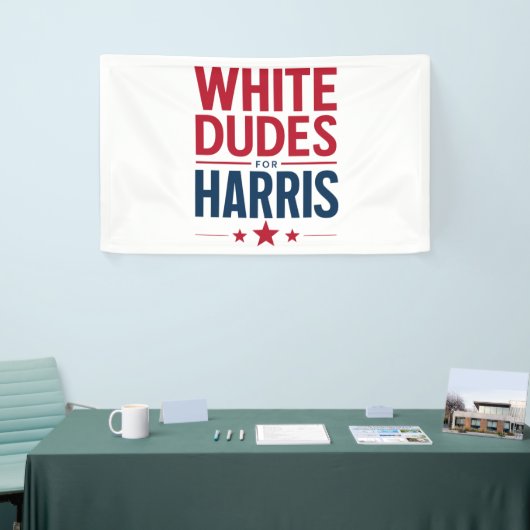 Harrisのために白人男性 Election Kamala Harris 2024 横断幕 (トレードショー)