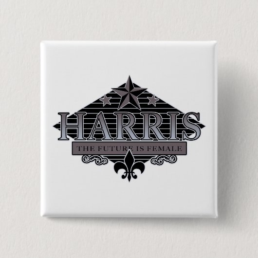 HARRIS未来は女性 缶バッジ (正面)