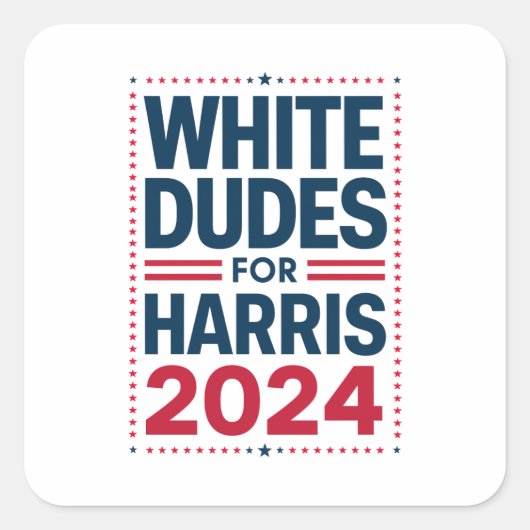 Harris-2024のための白人男性 スクエアシール (正面)