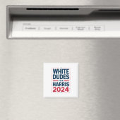 Harris-2024を支持する白人男性 マグネット (インサイチュ (食洗機))