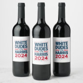 Harris-2024を支持する白人男性 ワインラベル (ボトル)