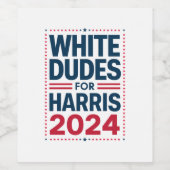 Harris-2024を支持する白人男性 ワインラベル (シングルラベル)