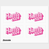 Harris 2024ピンクカラフル 長方形シール (シート)