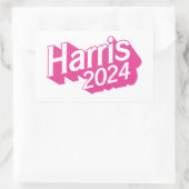 Harris 2024ピンクカラフル 長方形シール (バッグ)