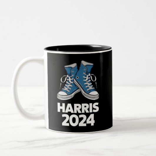 HARRIS 2024投票カマラ選挙運動選手 ツートーンマグカップ (左)