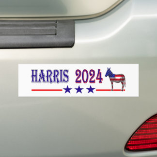 Harris 2024民主党大統領ドンキー米国国旗 バンパーステッカー