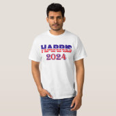 Harris 2024民主党米国国旗の文字値 tシャツ (正面フル)