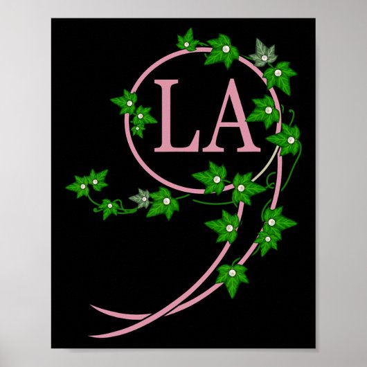 Harris 2024社長Comma La Ivy Pink And Green ポスター (正面)