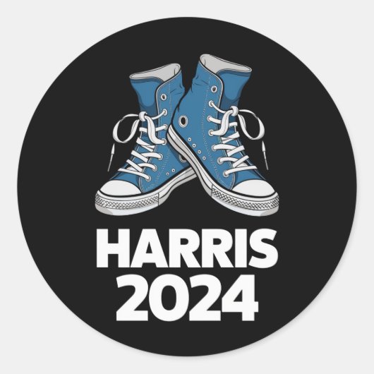 HARRIS 2024 投票 プレジデント カマラ 選挙 スニーカー ラウンドシール (正面)