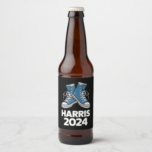 HARRIS 2024 投票 大統領 カマラ 選挙 スニーカー ビールラベル (正面)