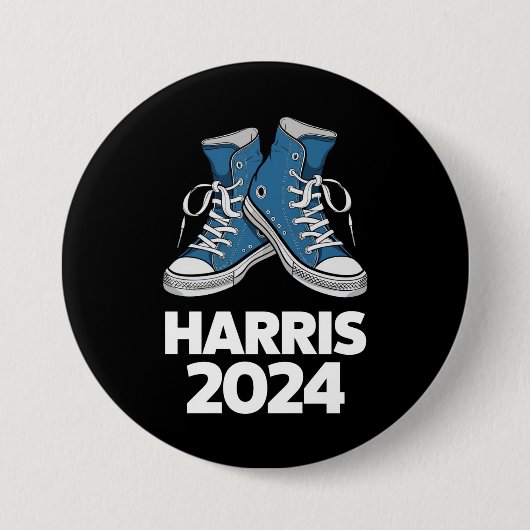 HARRIS 2024 投票 大統領 カマラ 選挙 スニーカー 缶バッジ (正面)