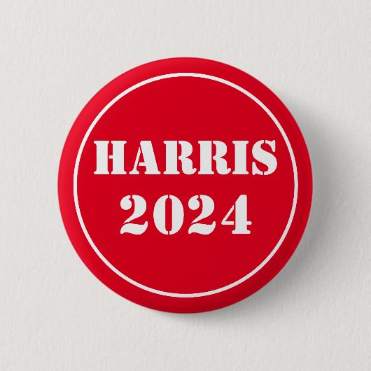 Harris 2024 鮮やかな青と白 缶バッジ (正面)