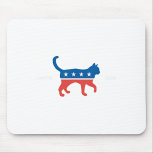 Harris 2024 Democratal Cat - Vote For Kamala W 選 マウスパッド