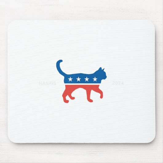 Harris 2024 Democratal Cat - Vote For Kamala W 選 マウスパッド (正面)