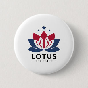 Harris 2024 Lotus For Potus President Trend Electi 缶バッジ
